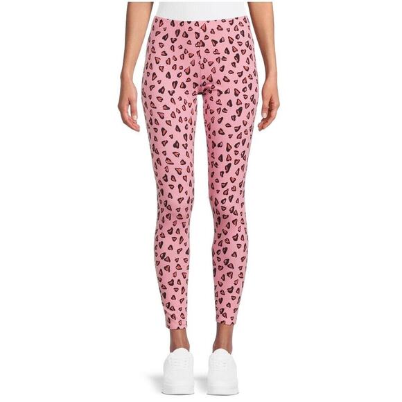 No Boundaries Juniors' Valentine ankle Pink Leggings animal Print Mid rise small - Picture 1 of 5